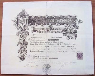 Diploma Di Licenza Per Le Arti Meccaniche (Lavori In Ferro) …