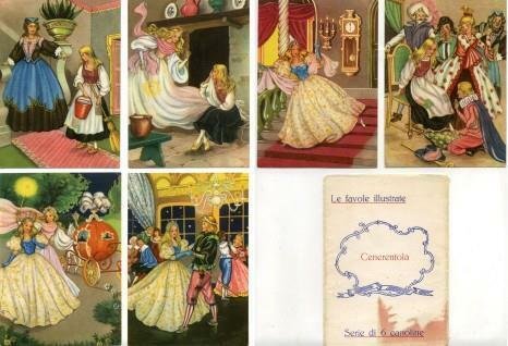 Cenerentola Le Favole Illustrate. Set 6 Cartoline In Busta Originale