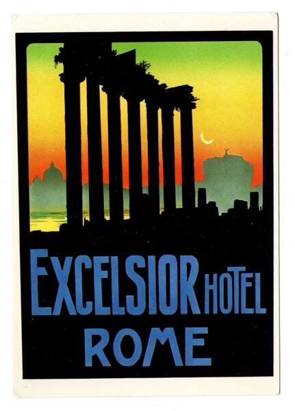 Cartolina EXCELSIOR HOTEL Presentazione Mondiale ITALIA 90 - Francobollo CAMPIONATI …