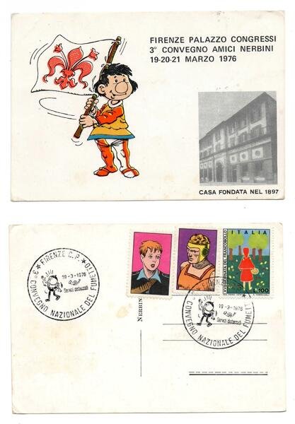 Cartolina CONVEGNO AMICI NERBINI 1976 con Francobolli CINO e FRANCO …