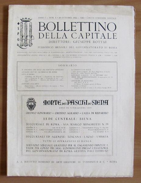 BOLLETTINO della CAPITALE - Anno I N.1 1935 - Direttore …
