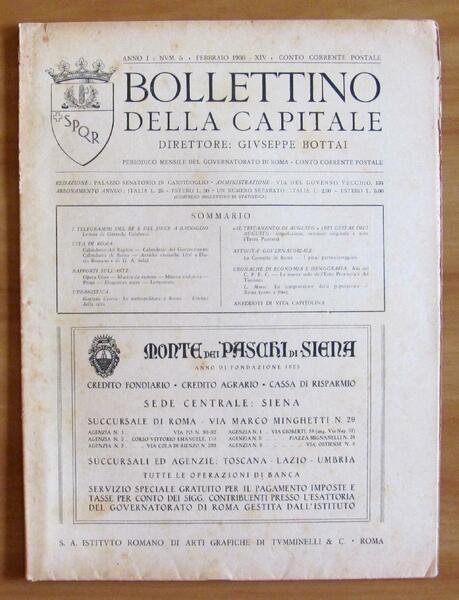 BOLLETTINO della CAPITALE - Anno I N.5 1936 - Direttore …