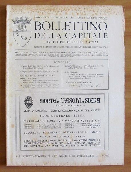BOLLETTINO della CAPITALE - Anno I N.7 1936 - Direttore …