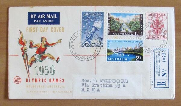 FIRST DAY COVER - FDC - OLYMPIC GAME 1956 MELBOURNE …