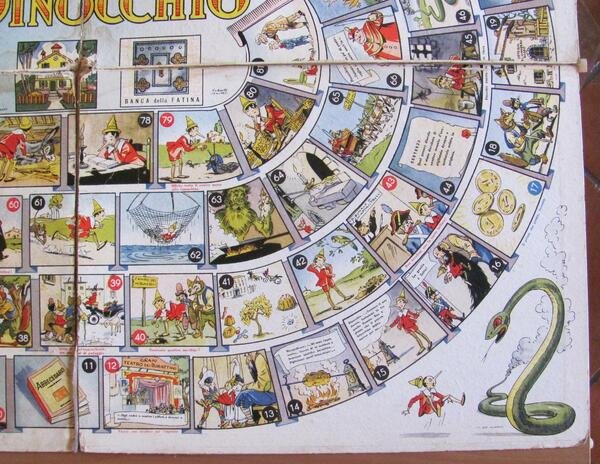 Gioco dell'Oca PINOCCHIO - 1947 - Grande Tabellone ill. SGRILLI