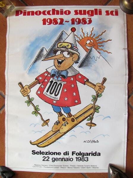 Manifesto PINOCCHIO SUGLI SCI - Folgarida - CENTENARIO 1982-83 - …
