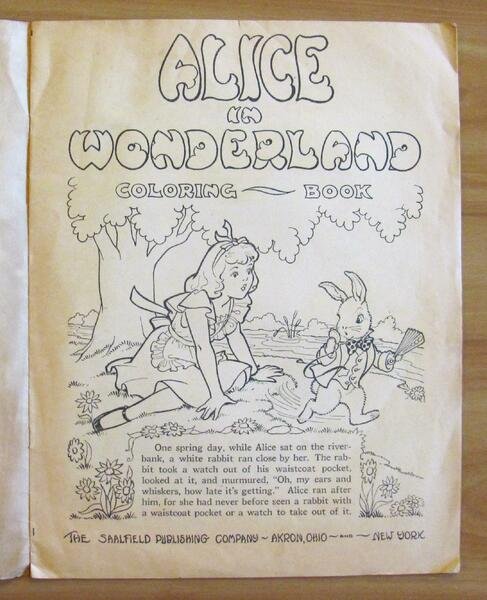 ALICE IN WONDERLAND Coloring Book, 1951