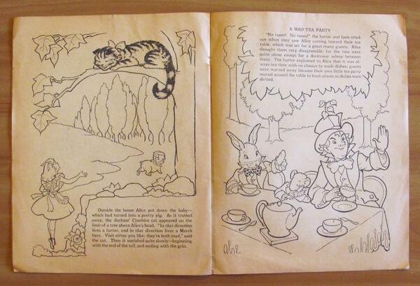ALICE IN WONDERLAND Coloring Book, 1951