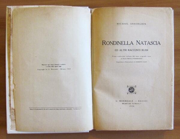 RONDINELLA NATASCIA ed altri Racconti Russi - Unica Edizione 1924 …