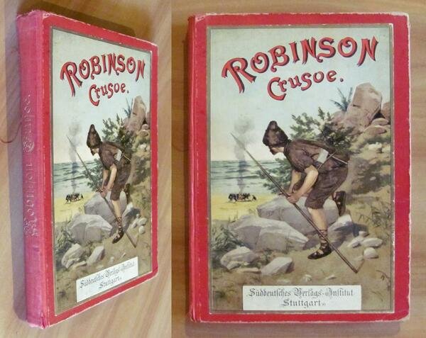 ROBINSON CRUSOE, 1899 Cromolito di Flashar
