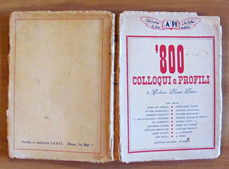 '800 COLLOQUI E PROFILI - Scrittori Milanesi