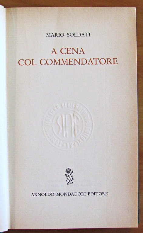 A CENA COL COMMENDATORE - Collana NARRATORI ITALIANI