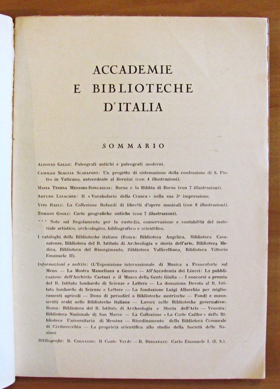 ACCADEMIE E BIBLIOTECHE D'ITALIA - ANNO I N.3 - Annali …