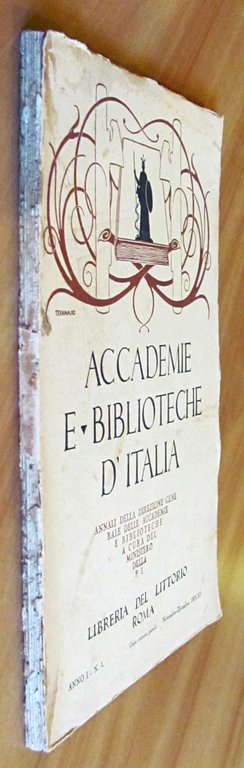 ACCADEMIE E BIBLIOTECHE D'ITALIA - ANNO I N.3 - Annali …