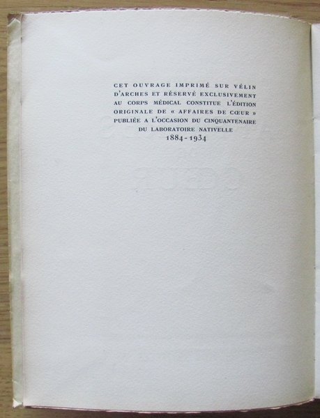 AFFAIRES DE COEUR, 1934