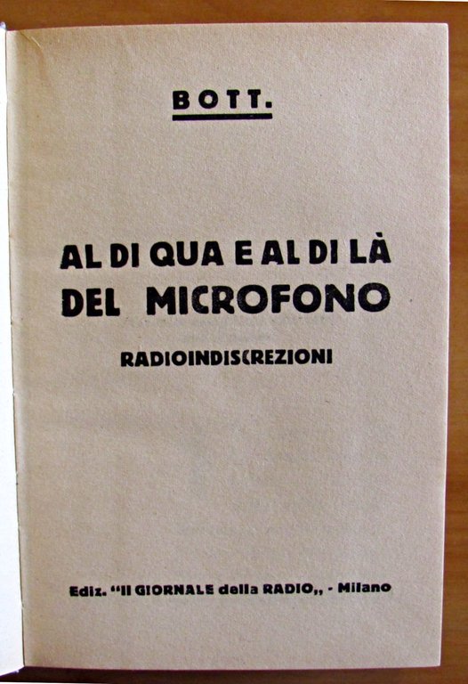 AL DI QUA E AL DI LA' DEL MICROFONO - …