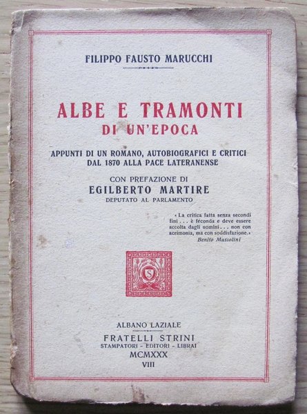 ALBE E TRAMONTI DI UN'EPOCA