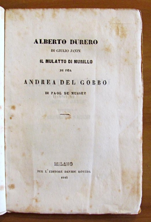 ALBERTO DURERO - IL MULATTO DI MURILLO - ANDREA DEL …