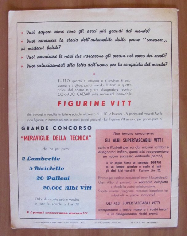 ALBI del VITTORIOSO - Serie di GIRAFFONE N.27 del 1951 …