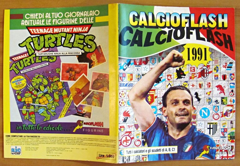 ALBUM FIGURINE - CALCIOFLASH 1991 - VUOTO con 6 Figurine …