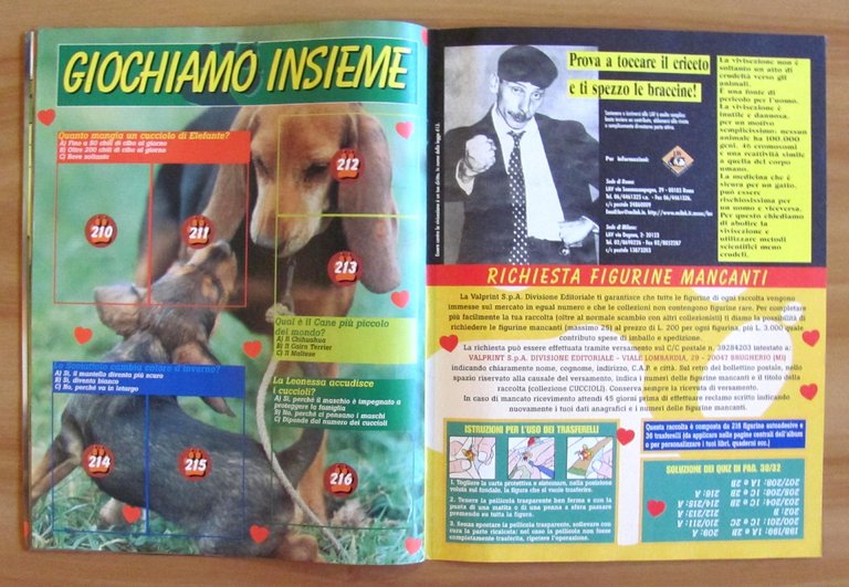 ALBUM FIGURINE CUCCIOLI - Masters Collection, 1997 - VUOTO con …