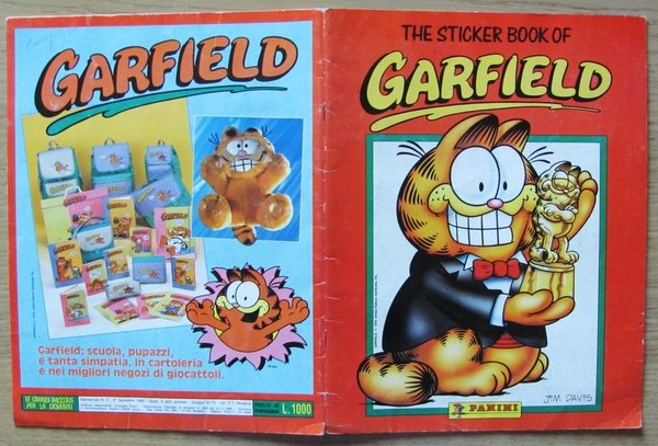 ALBUM FIGURINE PANINI - GARFIELD, 1989 - COMPLETO con CEDOLE …