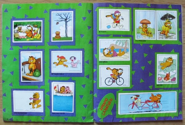 ALBUM FIGURINE PANINI - GARFIELD, 1989 - COMPLETO con CEDOLE …