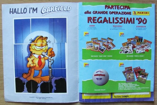 ALBUM FIGURINE PANINI - GARFIELD, 1989 - COMPLETO con CEDOLE …