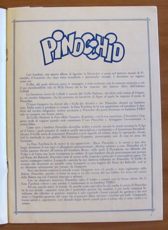 Album Figurine PINOCCHIO - Vuoto con 148 Figurine e bustina …