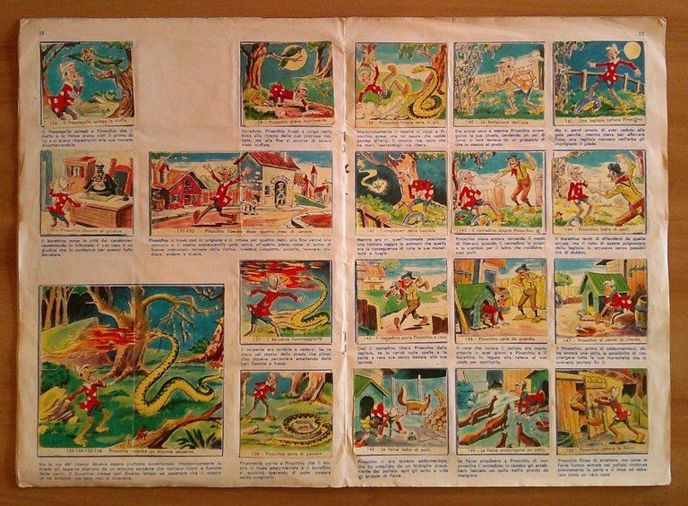 Album Figurine PINOCCHIO, 1963 ca. - ill. AGNELLO - COMPLETO