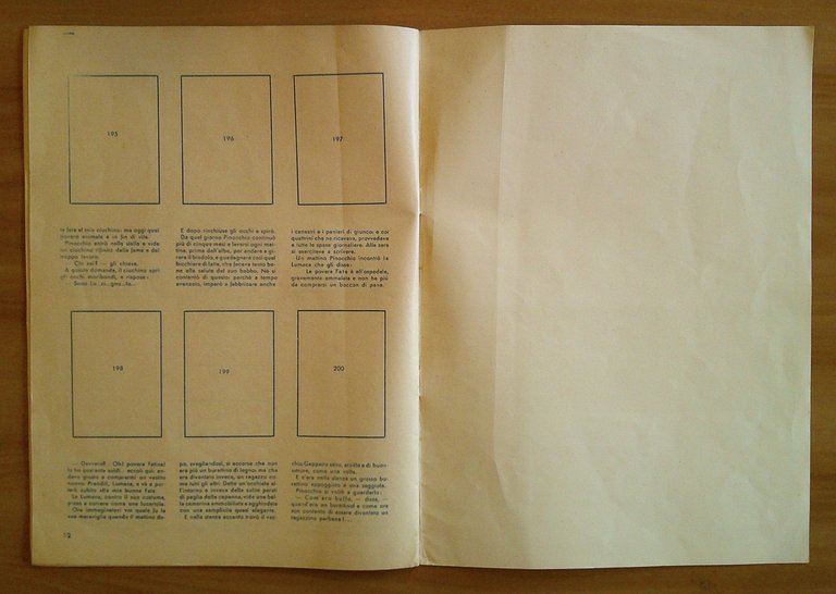 Album Figurine PINOCCHIO, anni '50 - VUOTO