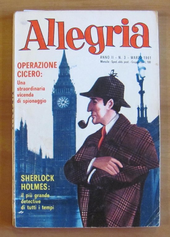 ALLEGRIA - La Rivista del Ragazzo Italiano, 1961 - SHERLOCK HOLMES - Ciclismo NENCINI e JACOVITTI