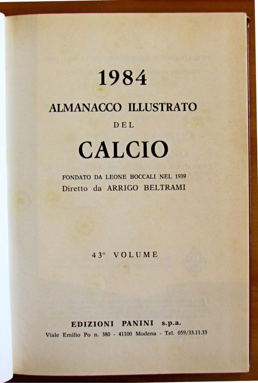 ALMANACCO ILLUSTRATO DEL CALCIO 1984