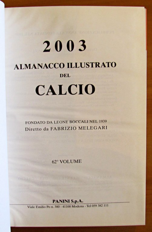 ALMANACCO ILLUSTRATO DEL CALCIO 2003