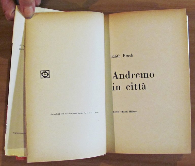 ANDREMO IN CITTA' - Collana I Narratori, I edizione 1962