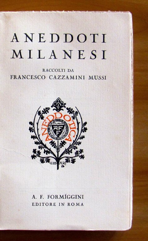 ANEDDOTI MILANESI - Collana Aneddotica XIX