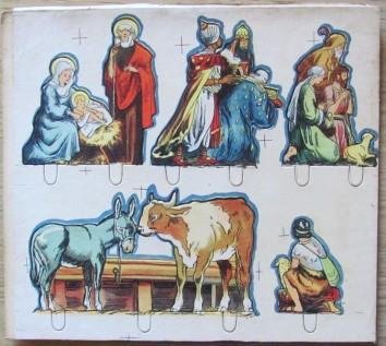 Antico Presepe In Cartone Preintagliato Da Montare, Anni '40