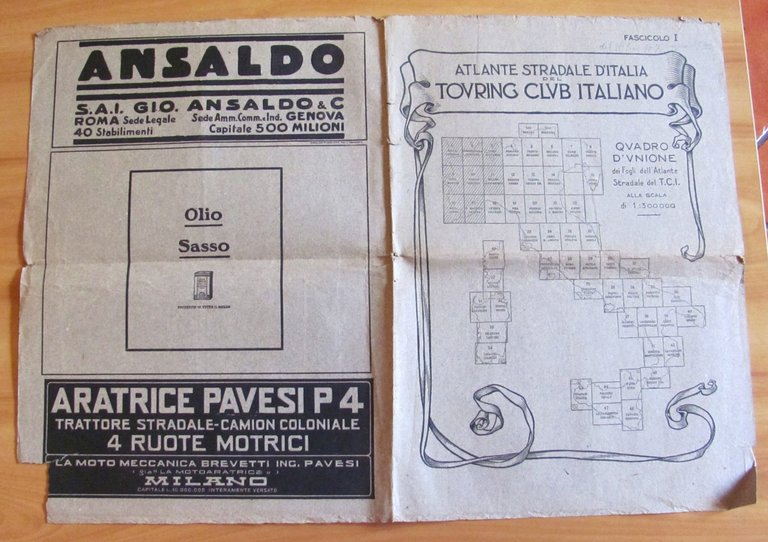 ATLANTE STRADALE d'ITALIA TOURING CLUB ITALIANO - Fascicolo I con …