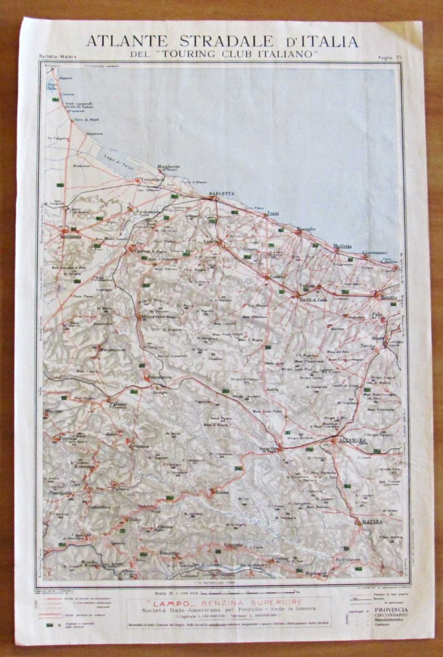 ATLANTE STRADALE Touring Club BARLETTA - MATERA, 1924 | Immagine principale