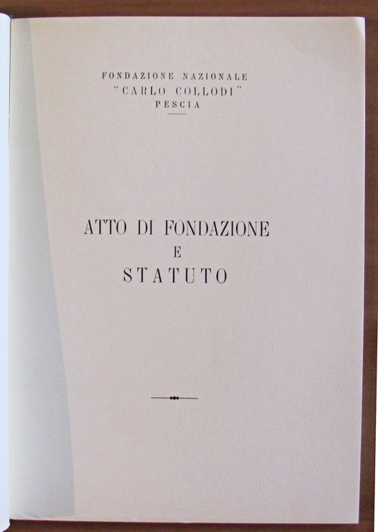 ATTO DI FONDAZIONE E STATUTO, 1963