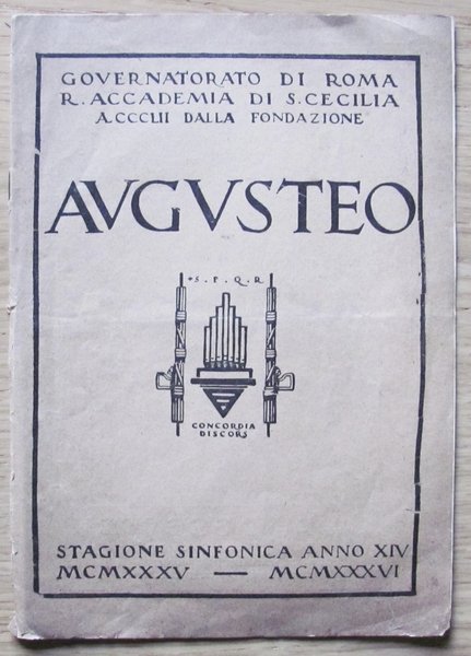 AUGUSTEO - STAGIONE SINFONICA 1935-1936