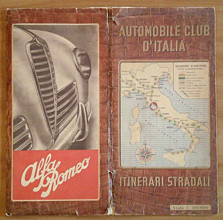 AUTOMOBILE CLUB D'ITALIA - Itinerari Stradali, 1949 con Depliant SARA …