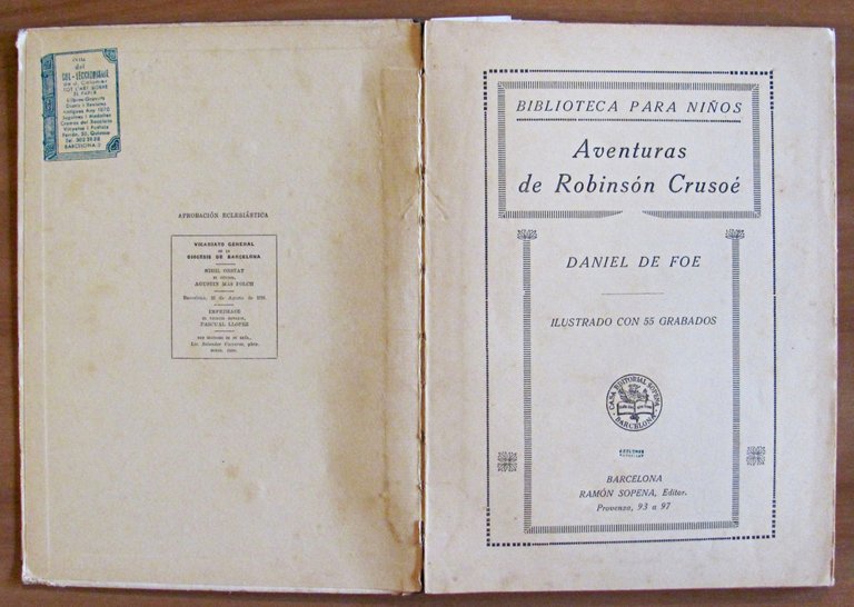 AVENTURAS DE ROBINSON CRUSOE - Collana Biblioteca Para Ninos, 1924