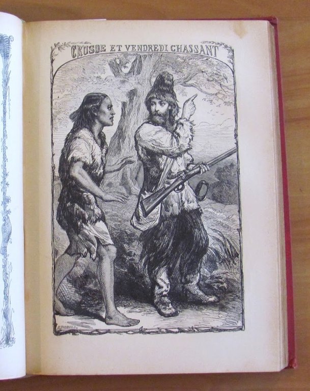 AVENTURES DE ROBINSON CRUSOE, 1888 con 100 incisioni