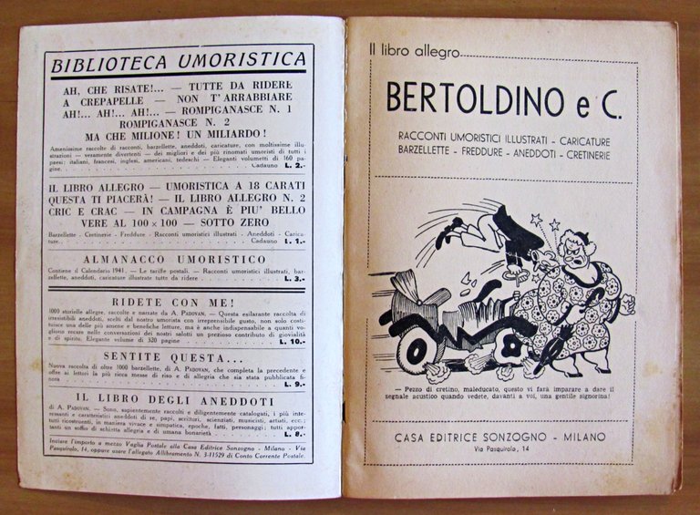 BERTOLDINO E C. - Racconti umoristici, Illustrati, Caricature, Barzellette, Freddure, …