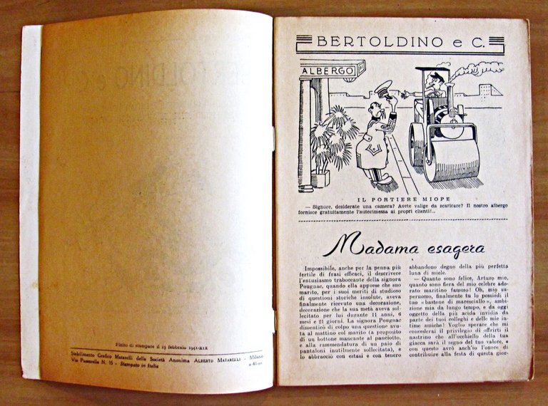 BERTOLDINO E C. - Racconti umoristici, Illustrati, Caricature, Barzellette, Freddure, …