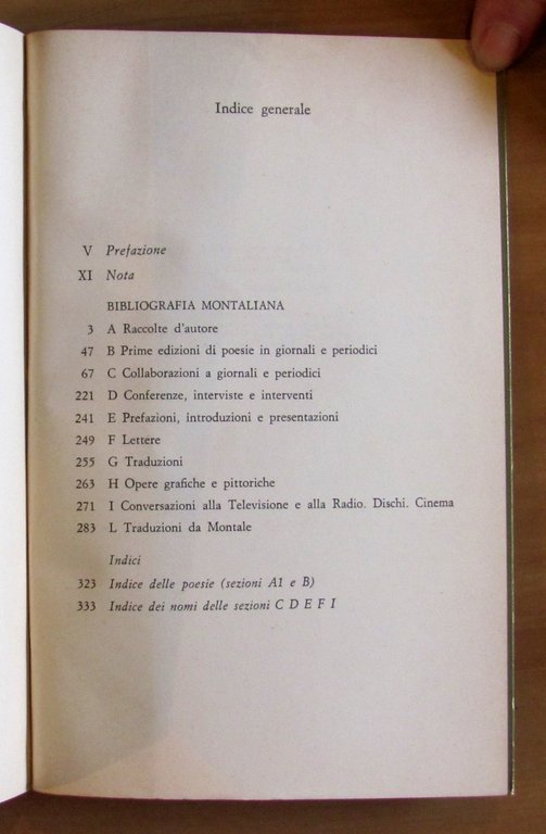 BIBLIOGRAFIA MONTALIANA, I ed. 1977