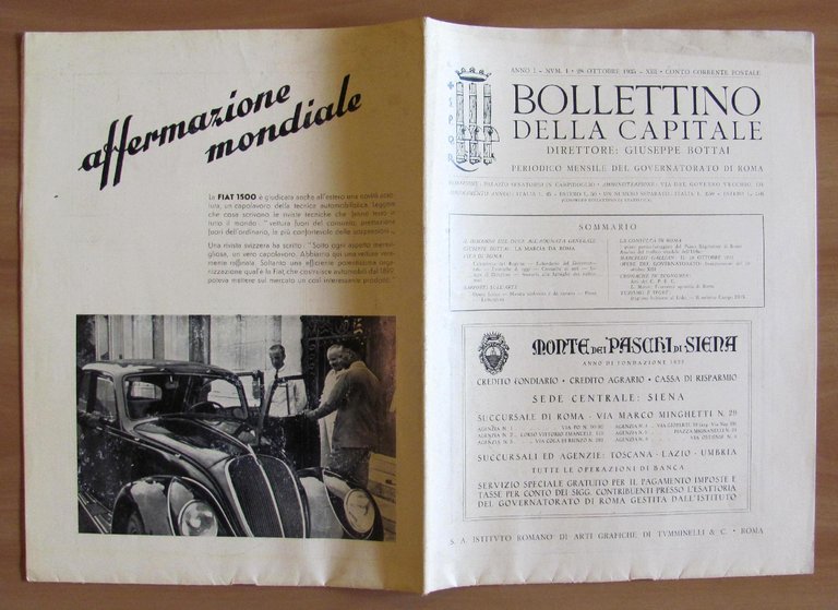 BOLLETTINO della CAPITALE - Anno I N.1 1935 - Direttore …