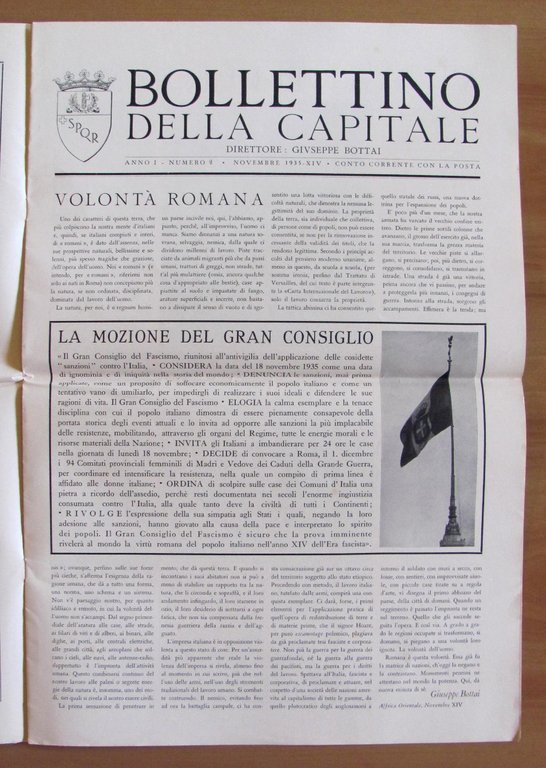 BOLLETTINO della CAPITALE - Anno I N.2 1935 - Direttore …