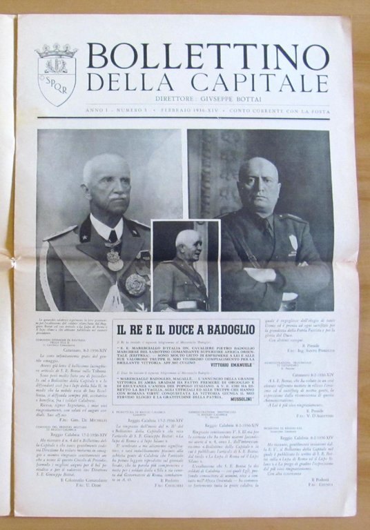 BOLLETTINO della CAPITALE - Anno I N.5 1936 - Direttore …
